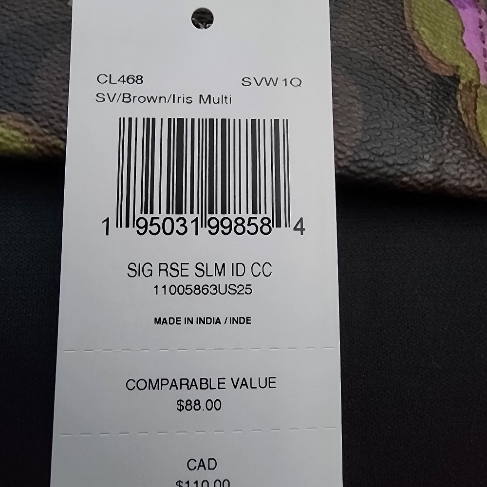 NWT Coach Signature Raised Slim Id Cardholder Iris - Picture 7 of 8